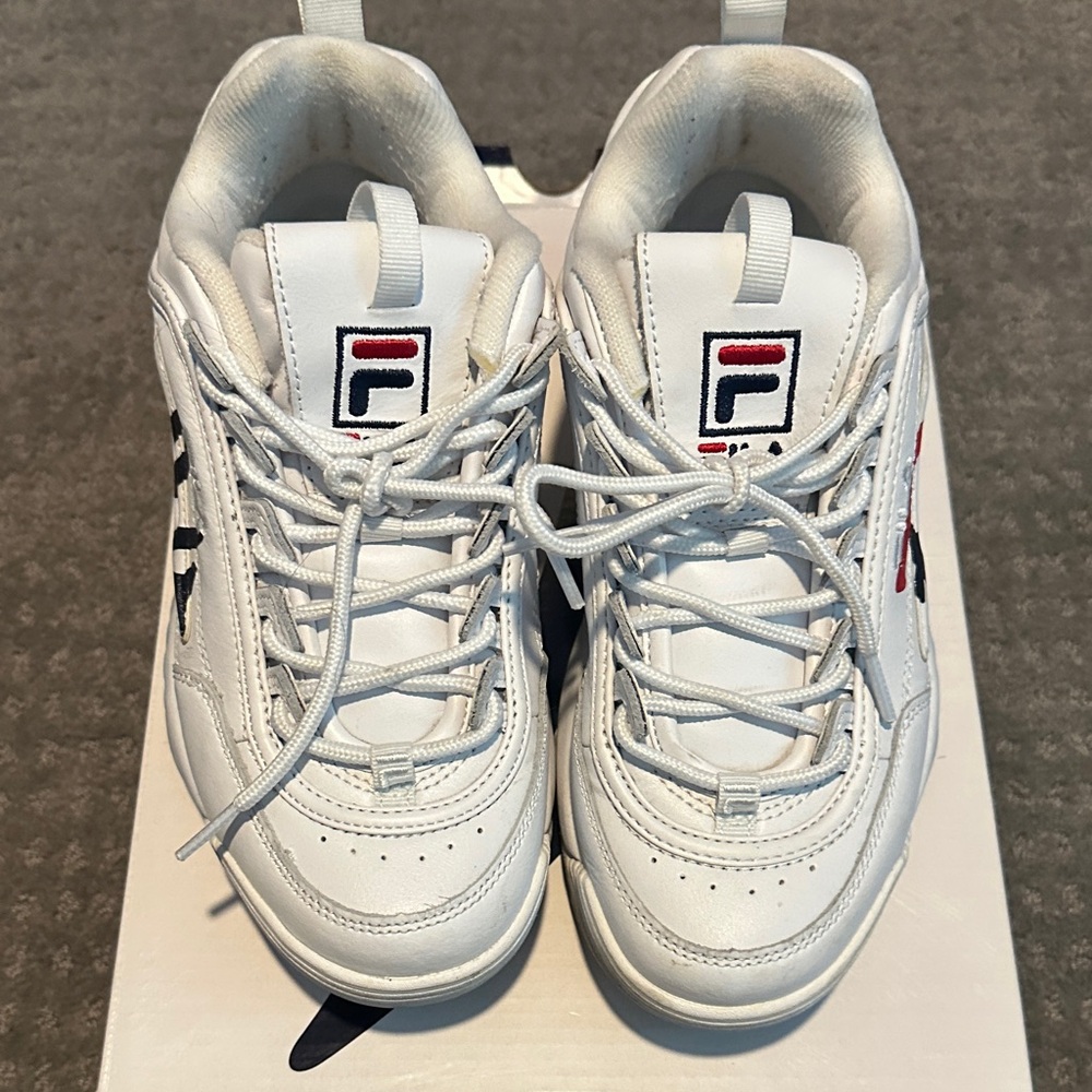 Fila White and Navy Sneakers